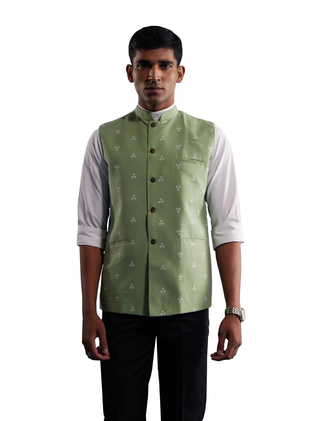 shvaas by vastramay Men's Green - Nehru Jacket-picture-32