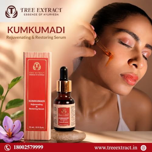 Image of Kumkumadi Rejuvenating and Restoring Face Serum with Saffron, Ayurvedic Lightweight Serum for Radiance, Hydration and Even-Looking Skin Tone, All Skin Types, Unisex, 15 ml