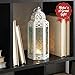 VELA LANTERNS White Moroccan Candle Lantern Decorative Candle Holder Lamp for Table or Hanging, Ramadan Decorations, Indoor Home Decor, Outdoor Patio or Porch, Weddings, Clear Glass, Medium