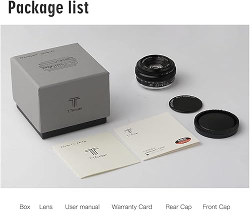 Miniatura 9 de TTArtisan Lente de cámara APS-C gran angular F2 de 0.984 in Lente fija manual de apertura grande para cámaras Sony E Mount A6300 A6400 A6500 A6600
