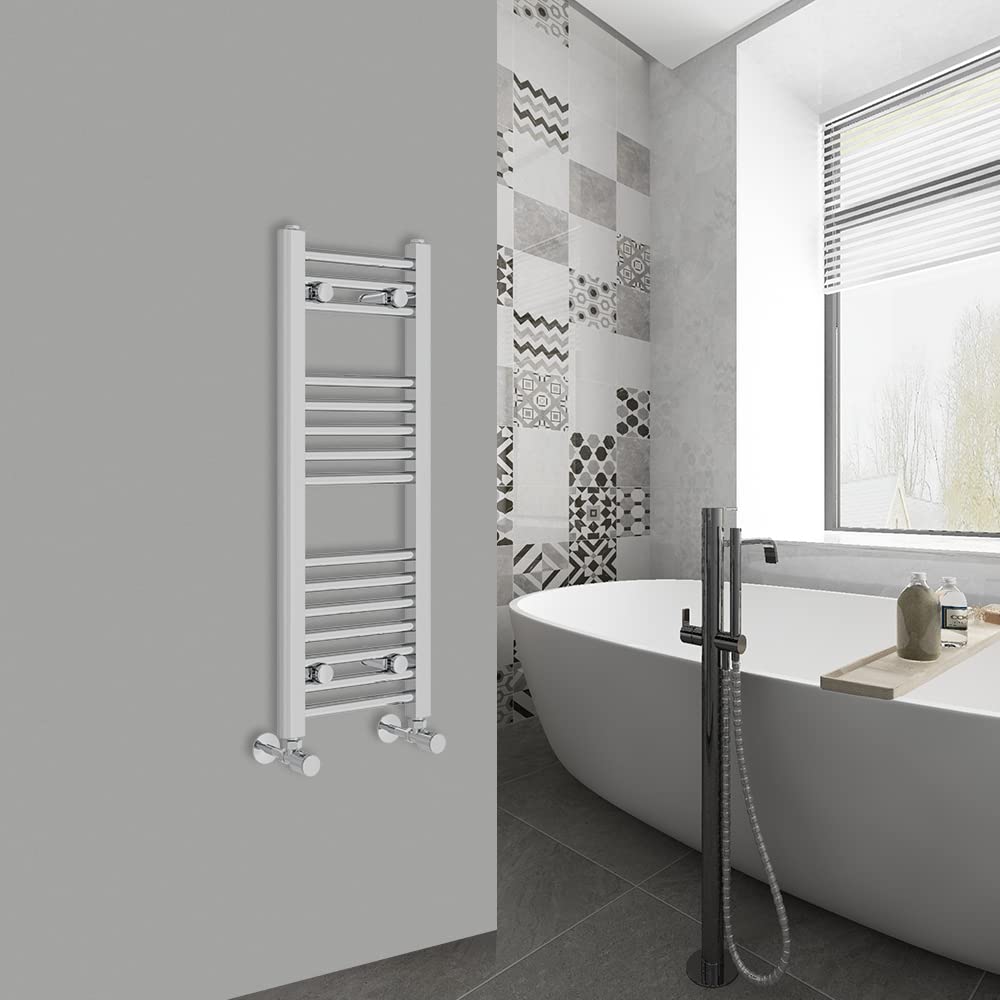 Warmehaus Modern Bathroom Heated Towel Rail Ladder Radiator 800x400mm Straight for Bathroom Kitchen Chrome