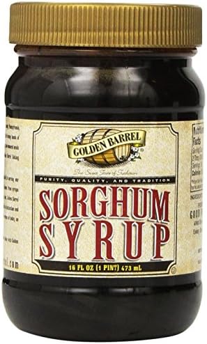 Golden Barrrel Sorghum Syrup Wide Mouth Jar, 16 oz ( Pack May Vary )