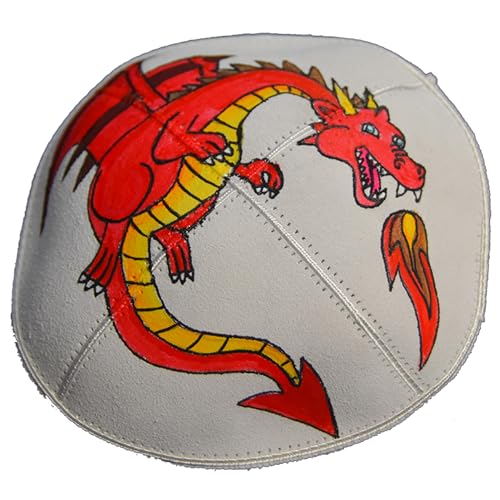 Hand-painted Kippah (Yarmulke) with a Dragon