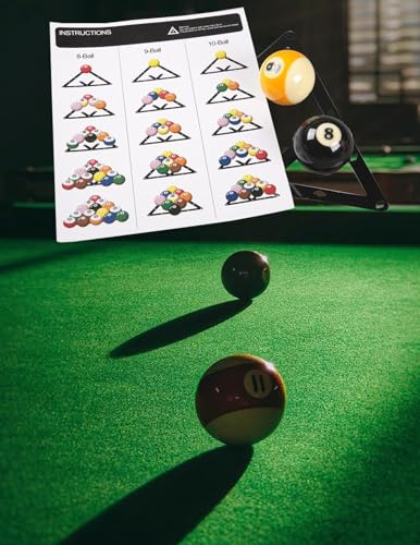 ZLXHDL Billard Schablone Set 6 Stück – Ultradünne Billiard Folie für 8Ball, 9Ball, 10 Ball Rack – Präzises Billard Dreieck für Training & Turnier