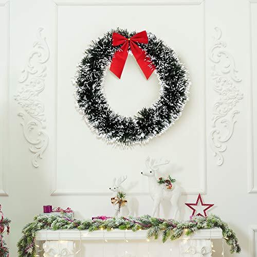 Gift Boutique 6 Christmas Front Door With Red Bow 13 Inch Winter Decoration Wall Decor Hanging Wreaths Kitchen Decorations Artificial Home Decor Holiday Indoor Window thumb #3