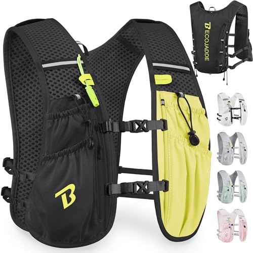 BECOJADDE Running Vest Hydration Backpack for Men Women, 5L Lightweight Running Backpack Hydration...