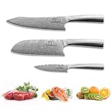 ALL-IN-ONE-KOMPLETTES SET - Das professionelle Damaskus-Messerset enthält ein 8-Zoll-Kochmesser, ein 7-Zoll-Santoku-Messer, ein 3,5-Zoll-Gemüsemesser und einen Geschenkbox * 1
