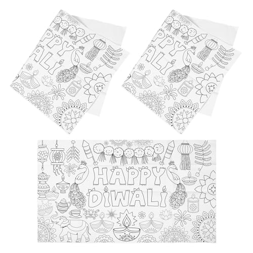 Rollos de papel para colorear en fiestas de Diwali creativas con niños
