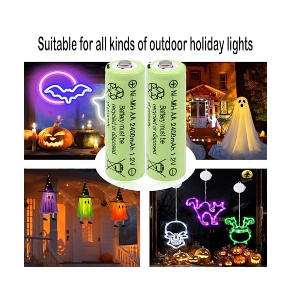 1.2v AA Size 2400mAh High Capacity Rechargeable Batteries,Low Self Discharge NiMH Battery for Outdoor Solar Lights,Path Light, Keyboard, Microphones(12 Packs) - Image 5