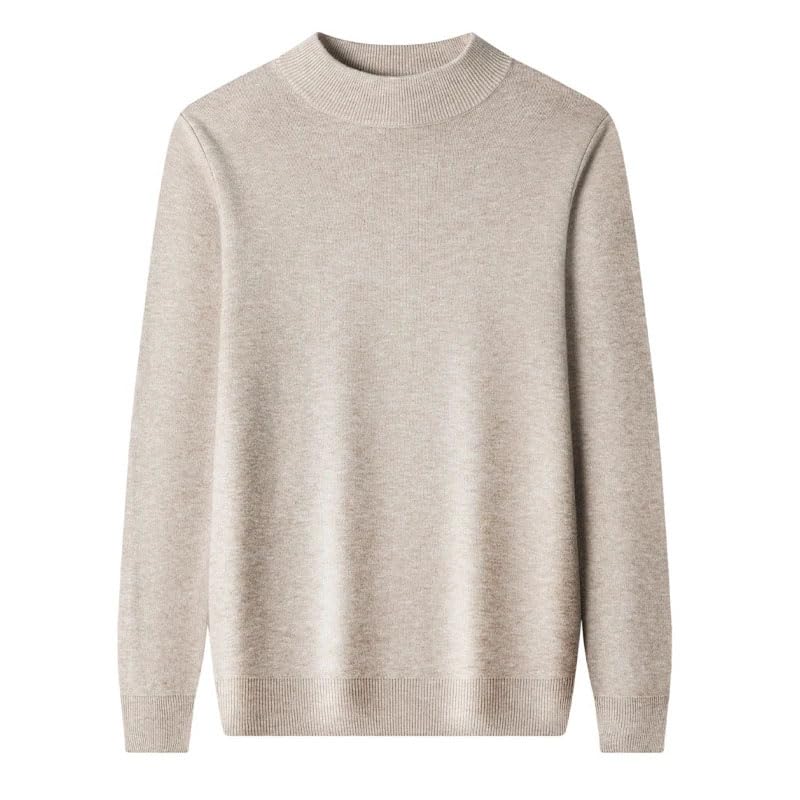 Men's Knitted Sweater Half High Collar Long Sleeved Warm Pullovers Casual Jumper Knitwear4