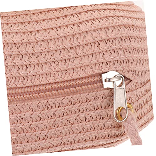 Abaodam Bolsa De Palha Infantil Bolsas Da Moda Rosa Menina Trança