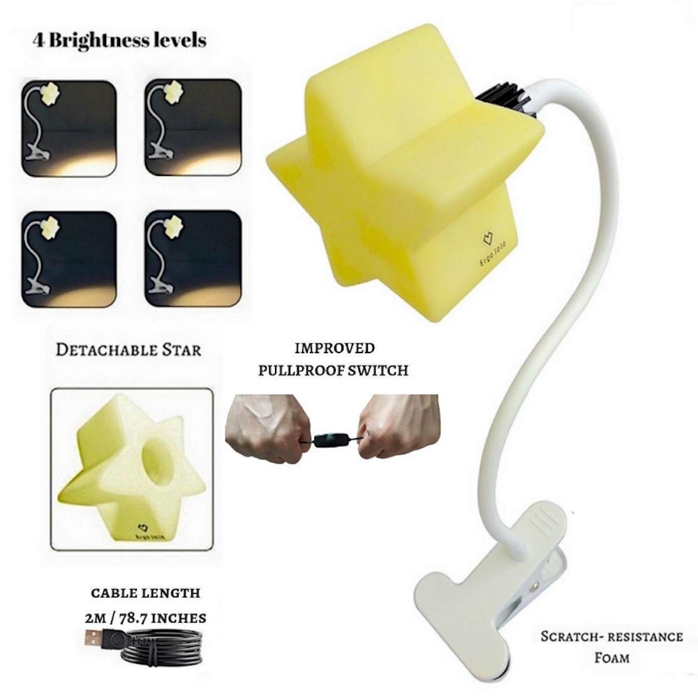 LED ClipOn Star Lamp with 4 Brightness Levels for Kid’s Room