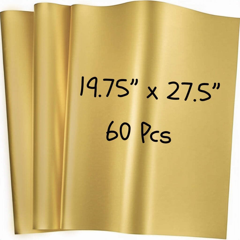 SANZIX Metallic Gold Tissue Paper for Gift Bags 60 Sheets 19.75" x 27.5"