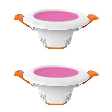 FYBROS F-Eco 6W Ceiling Lights for Home, 80mm Cut Size Ceiling Lights LED Lighting, Pink Lights for Living Room, Ceiling Light Junction Box, Small LED Light for Room, Indoor Lighting Room Light