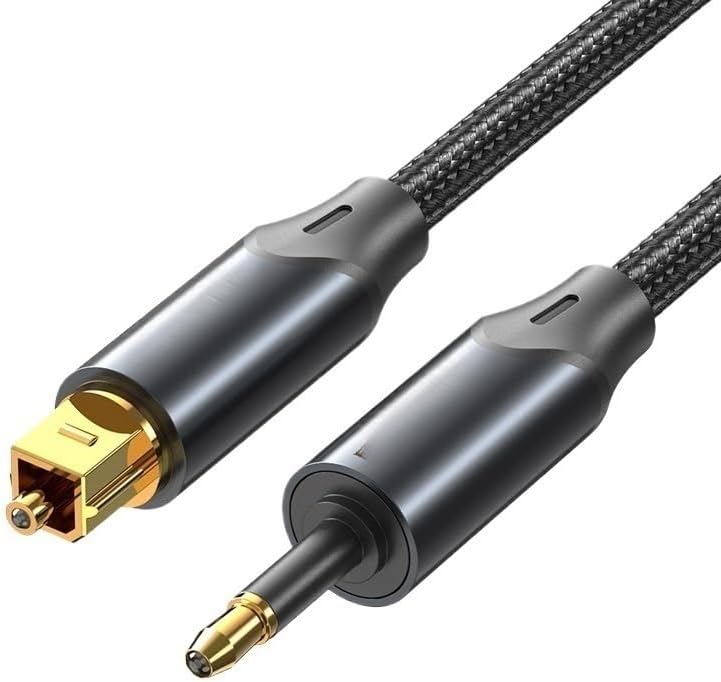Wen ST SPDIF Coaxial Cable 3.5mm Digital Optical Audio Cable for Amplifiers Blu-ray 360 P;S/4 Soundbar Fiber Cable(Red,5m)