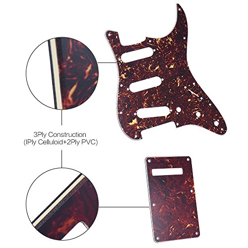 KKmoon Tartaruga Guitarra Vermelha Pick Guard Placa Traseira com 20 pcs Parafusos Stratocaster Strat