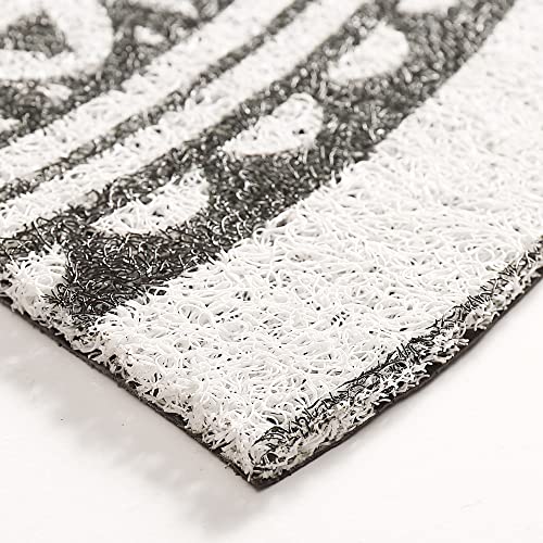 Zeeinx Welcome Door Mat Boho Doormat Half Circle Area Rug Front Door Mat Outdoor Non Slip Absorbent Floor Mat Entrance Doormat For Patio,Home,Classroom,17.7"X35.4"-Black Leaf #TOP4