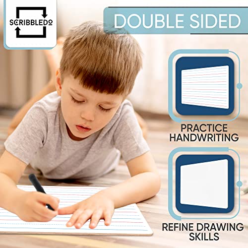 Double Sided Whiteboard Lined Dry Erase Board For Kids Ruled Writing Board Handwriting Practice For Kids - Small White Board Dry Erase Board 9X12 Dry Erase Board With Lines Education Teacher Supplies #TOP3