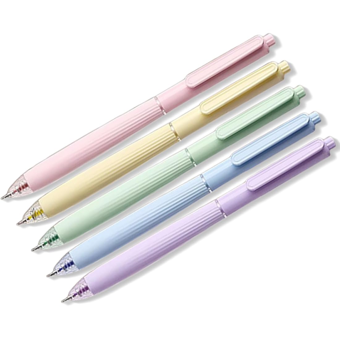 5 Piezas Bolígrafos de Colores Pastel, 5 Colores, boligrafos bonitos,Bolígrafo de Gel Multicolor de 0,5 mm Ideal para Papelería y Escuela, Universidad y Oficina