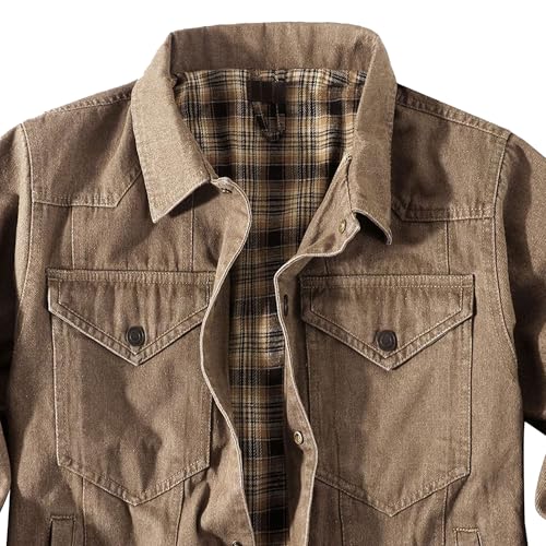 Chaqueta vaquera de trabajo resistente y abrigo con botones a presión 7