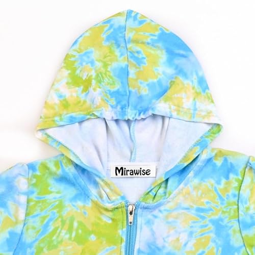 Mirawise Saída de banho para meninas, roupa de banho felpuda com capuz, zíper, roupão de banho de pr