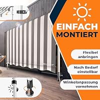 KESSER® Klemmmarkise mit Handkurbel Balkon | Balkonmarkise ohne Bohren | Markise UV-beständig höhenverstellbar & wasserabweisend | Sonnenschutz für Balkon Terrasse & Garten, Terrassenüberdachung 400cm – Ansicht 7