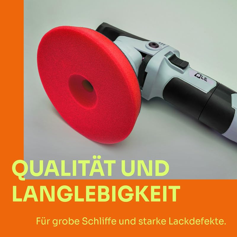 Liquid Elements Centriforce V2 Polierpads 150mm +5 Tücher, Rot, 5 Stück