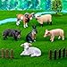 Meleager Tiere Figuren Set, 6 Stück Tierfiguren, Kleine Tiere Spielzeug für Kinder, Realistisch Bauernhoftiere Figuren als Kuchendeko, Lernspielzeug, Geburtstagsgeschenke