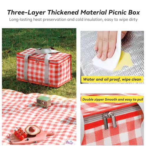 Buy Insulated Picnic Basket with Large Capacity, Portable Waterproof Beach Bag and Blanket for Hot or Cold Outdoor Activities, Red Buy Insulated Picnic Basket with Large Capacity, Portable Waterproof Beach Bag and Blanket for Hot or Cold Outdoor Activities, Red – XPAPOV