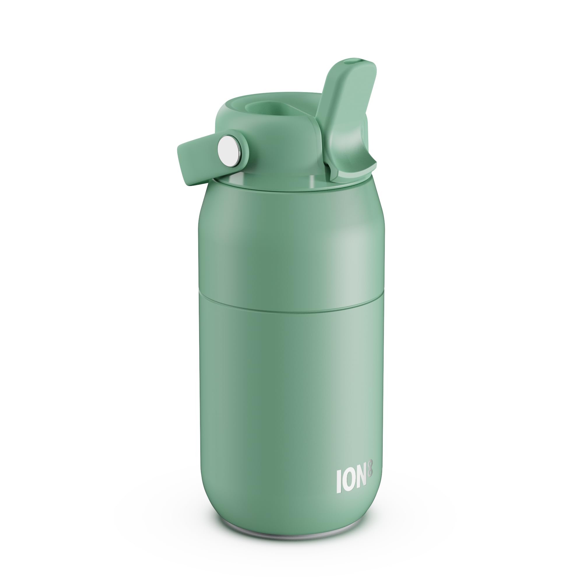 ION8 Primo Urban Insulated Water Bottle 360ml (12oz) – Leakproof Stainless Steel Bottle with Straw Lid, Fast Flow, Vacuum Insulated Cold Drinks, Cup Holder Friendly, Dishwasher Safe, Aqua