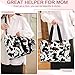 Pritent Diaper Tote - Baby Bag with Pacifier Case, Shoulder Straps, Stroller Clips, Waterproof Large Mommy Maternity Travel Bag for Mom and Dad, Cow Print