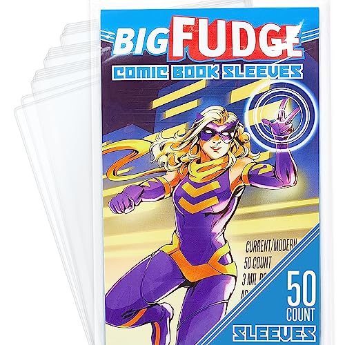 BIG FUDGE 50 Pochettes Comics - 17.8 x 25.4 cm Sachet Archiviste Transparent Sans-Acide - Pochette...