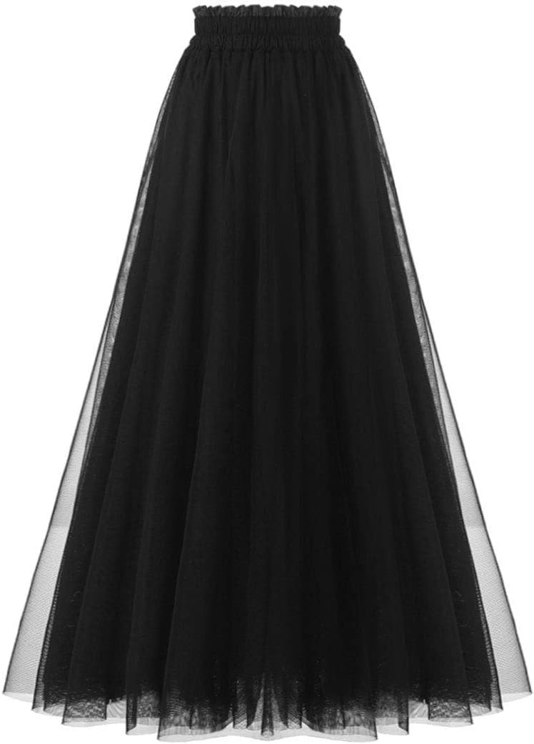 Women's A Line Tulle Party Evening Tutu Skirts Tea Length