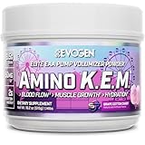 Evogen Amino K.E.M. - EAA & BCAA Powder Pump Volumizer | BCAAs Amino Acids Supplement for Blood Flow, Muscle Growth, & Hydration | Grape Cotton Candy | 30 Servings