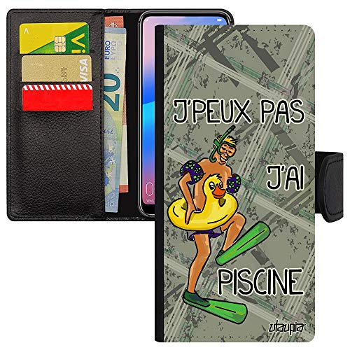 Coque Xiaomi Redmi Note 9 Pro rigide j'peux pas j'ai piscine étui gris drôle