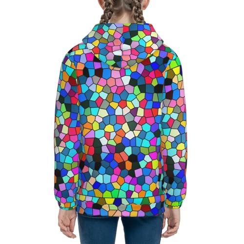 Colorful Tie Dye Stained Glass 2 Kids Pullover Hoodies Boys Sweatshirts Girls Athletic Clothes with Pocket4