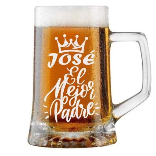 Jarra de Cerveza Personalizada Día del Padre CORONA EL MEJOR PADRE Regalo Grabado y Personalizado para Hombre o Mujer Obsequio Celebraciones Cumpleaños Aniversarios Día del Padre Detalle