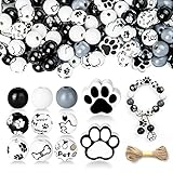 240 Pieces Paw Wooden Beads, Dog Paw Beads, Puppy Paw Footprint Spacer Beads for DIY Craft Dog Party Decoration Bracelets Pendants