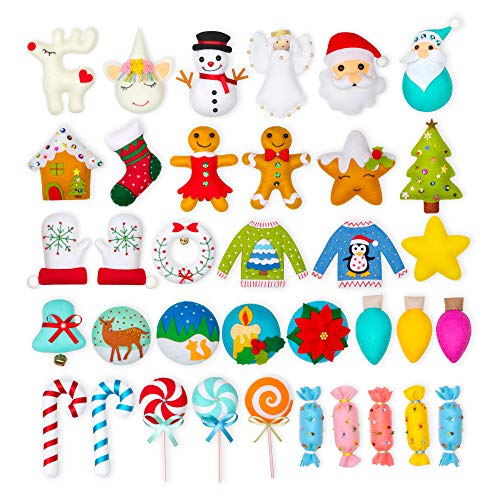 QKIYI Sewing Kit for Kids 36 Fun Projects Felt Christmas Tree Ornament Craft Kits for Teens Hoilday Guide Craft Kit for Kids QKIYI Sewing Kit for Kids 36 Fun Projects Felt Christmas Tree Ornament Craft Kits for Teens Hoilday Guide Craft Kit for Kids