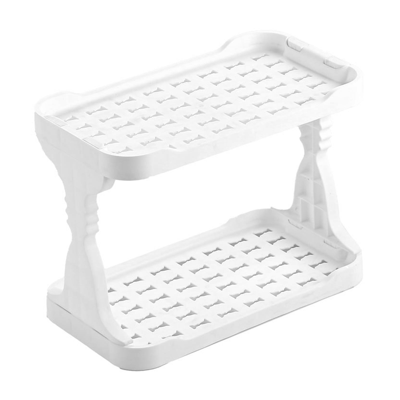 carotoe Layer Storage Rack Practical Kitchen Spices Organizers Rack and Bathroom Storage Organizers in White Multipurpose Shelf