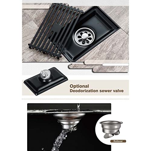 Drain de plancher à grand débit TJH avec maille rectangulaire anti-odeur - 4