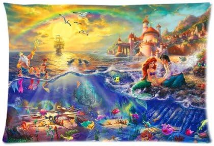 Hoomin Lovely The Little Mermaid Custom Zippered Rectangle Pillow Case Pillowcases Size:16"x 24" (Two Sides)