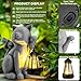Solar Garden Outdoor Statues Cat with Solar Lantern,Outdoor Cat Figurines Decorations,Lawn Decor Rabbit Statue for Patio, Balcony, Yard Ornament,Unique Housewarming and Birthdays Gifts for Mom Women