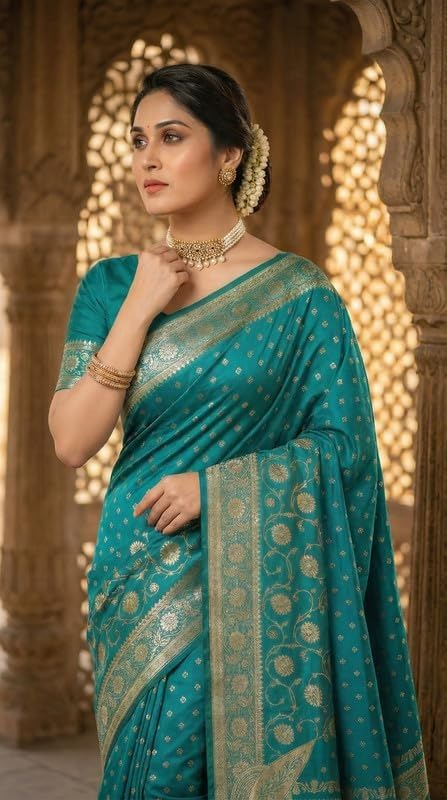 Image of Yashika Women's Art Silk Saree with Blouse Piece for Traditional Ethnic Wear Sari