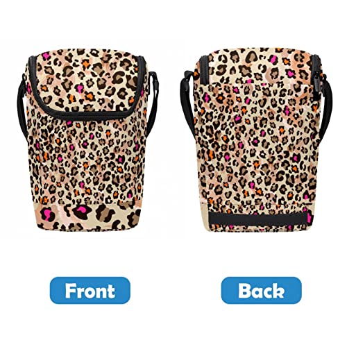 Bolsa de almuerzo pequeña reutilizable Culorful lonchera ligera estampado leopardo 5