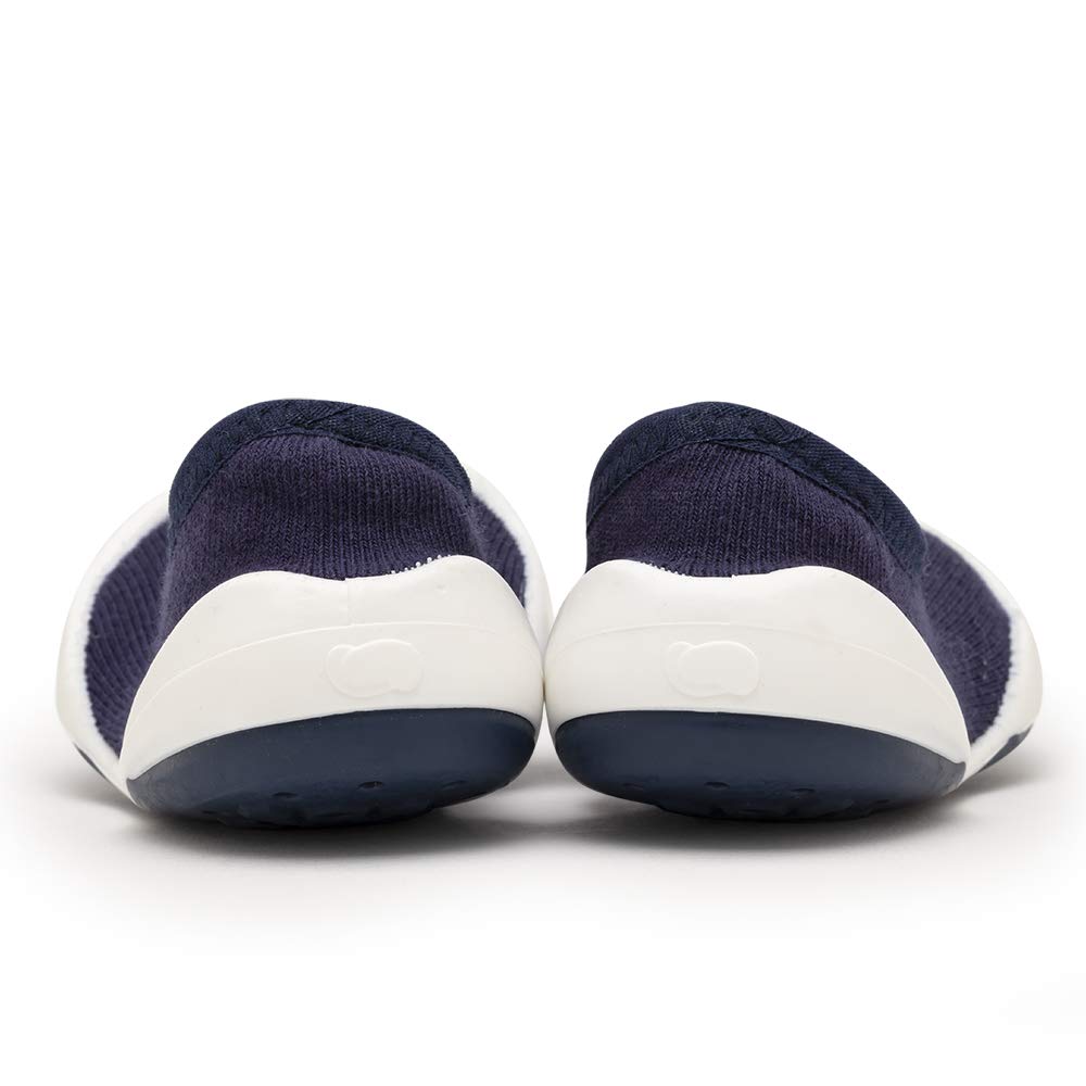 Komuello Boy Girl Baby Toddler Breathable Washable Non-Slip Slippers (Navy Solid, 18_Months)