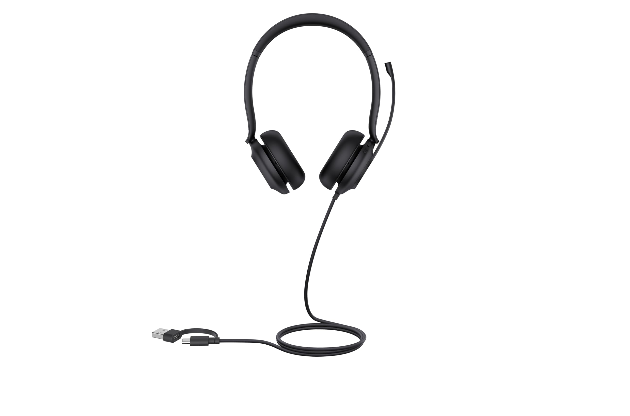Yealink UH35 Casque USB Professionnel, Double Fil, avec Microphone antibruit, Mode Appel et Musique, Design léger et Confortable, stéréo, certifié par l'équipe