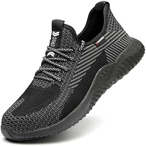 SUADEX Steel Toe Shoes for Men Indestructible Slip Resistant Work Shoes for Women Composite Toe Safety Shoe