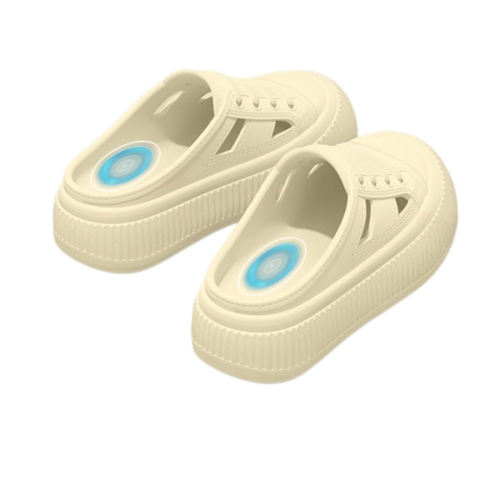 Zuecos de suela gruesa unisex EVA blanquecino: chanclas cómodas talla 40-41 antideslizantes