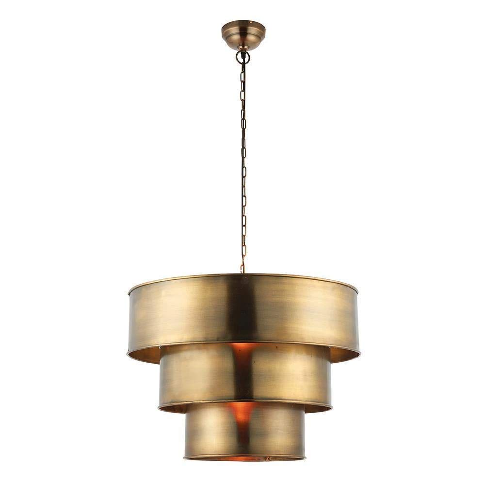 ENDON69783 Morad Modern Contemporary Decorative Brass Dimmable Pendant Light Wood, Metal IP20 220-240V